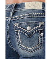 Miss Me Mid Rise Border Embroidered Bootcut Jeans