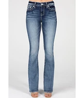 Miss Me Mid Rise Cowhide Dreamcatcher Pocket Bootcut Jeans