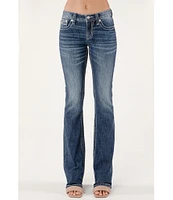 Miss Me Mid Rise Embellished Dreamcatcher Back Pocket Bootcut Jeans