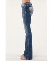 Miss Me Mid Rise Embellished Dreamcatcher Back Pocket Bootcut Jeans