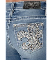 Miss Me Mid Rise Embellished Fleur De Lis Back Pocket Skinny Jeans