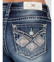 Miss Me Mid Rise Geometric Pocket Design Bootcut Jeans