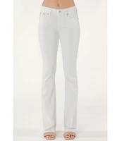 Miss Me Mid Rise Sequin Embellished Wing Flap Pocket Bootcut Jeans