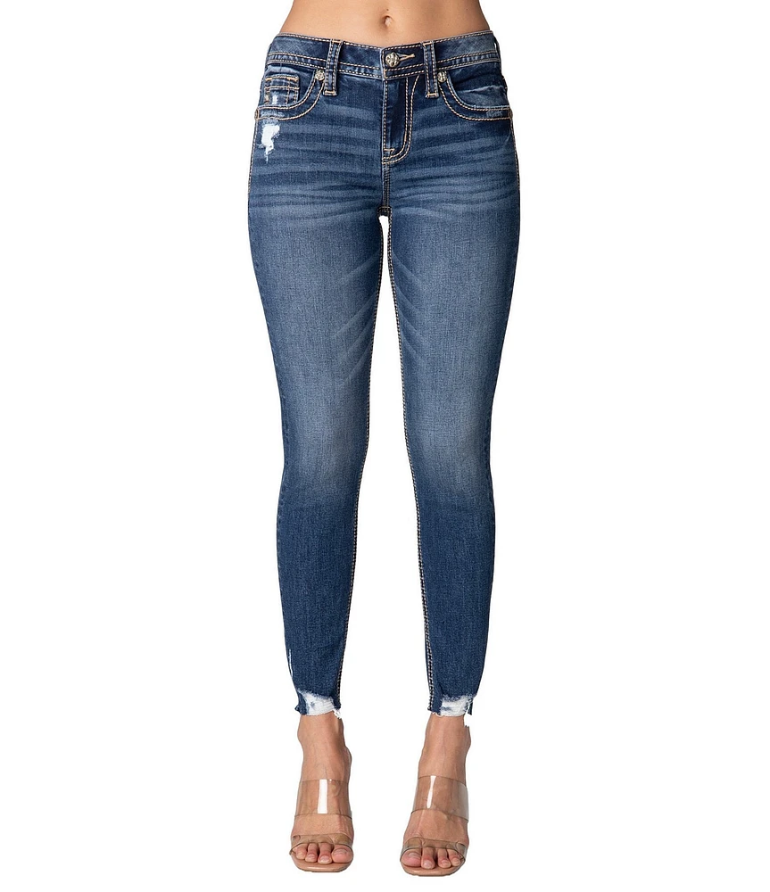 Miss Me Mid-Rise Skinny Fit Distressed Cropped Jeans