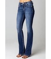 Miss Me Mid Rise Swirl Flower Bootcut Jeans