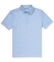Mizzen+Main Byron Nelson Blue Boot Goofin Versa Performance Stretch Short Sleeve Polo Shirt