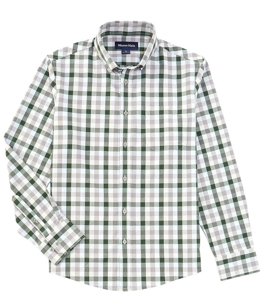 Mizzen+Main City Flannel Check Performance Stretch Long Sleeve Woven Shirt