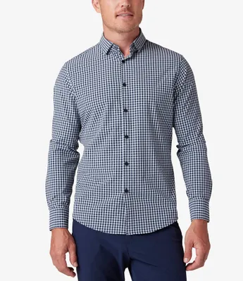 Mizzen+Main Leeward No Tuck Gingham Performance Stretch Long Sleeve Woven Shirt