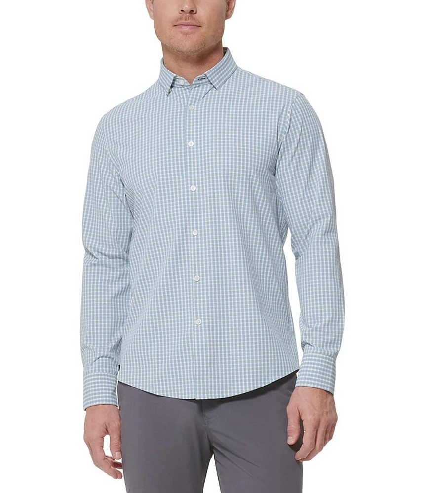 Mizzen+Main Leeward No-Tuck Performance Stretch Check Long Sleeve Woven Shirt