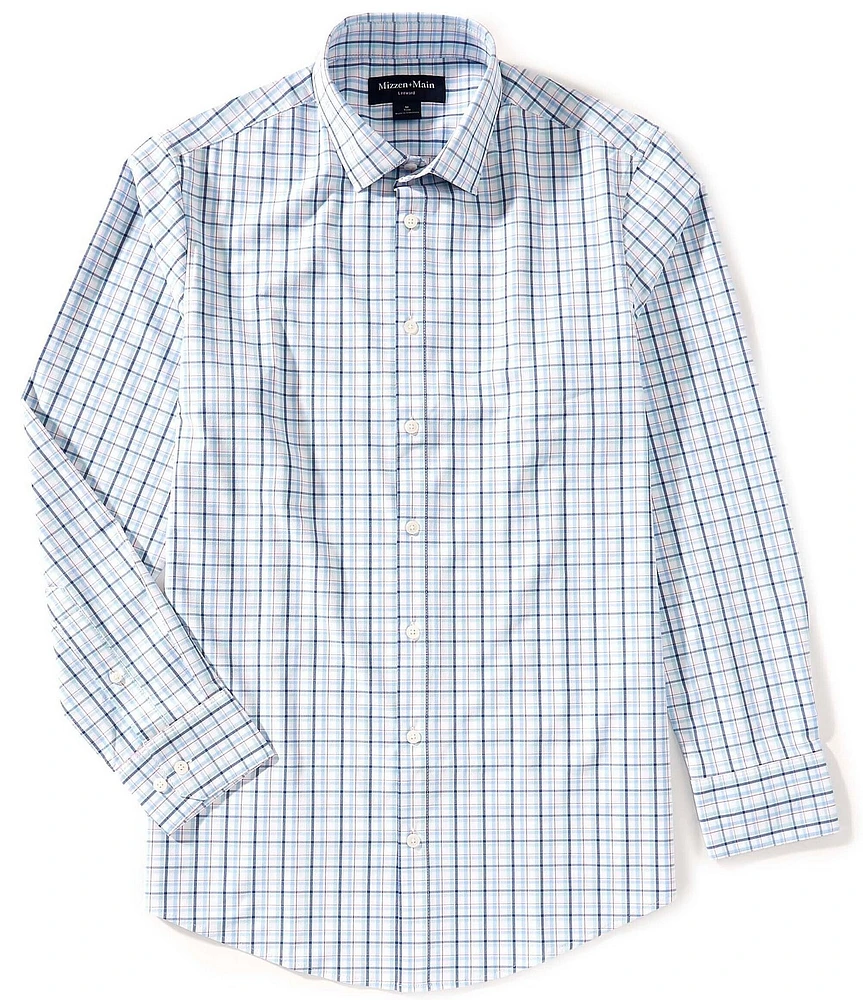Mizzen+Main Leeward Performance Stretch Multi Plaid Long Sleeve Woven Shirt