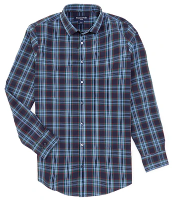 Mizzen+Main Leeward Performance Stretch Tartan Plaid Long Sleeve Woven Shirt