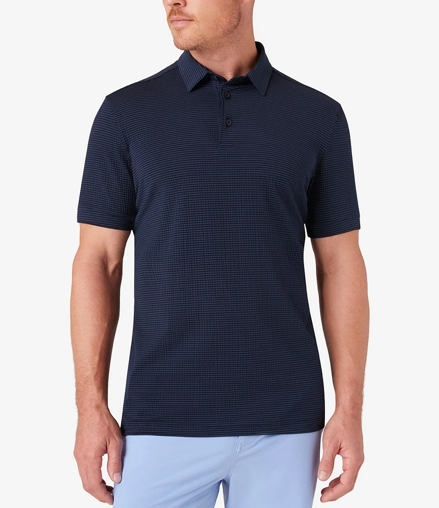 Mizzen+Main Performance Stretch Copa Seersucker Short Sleeve Polo Shirt