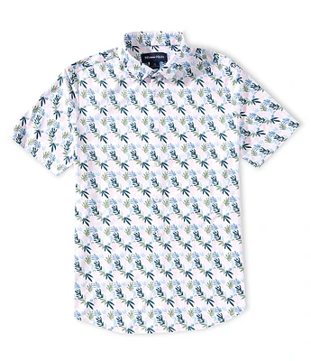 Mizzen+Main Performance Stretch Halyard Floral Collage Short Sleeve Woven Shirt