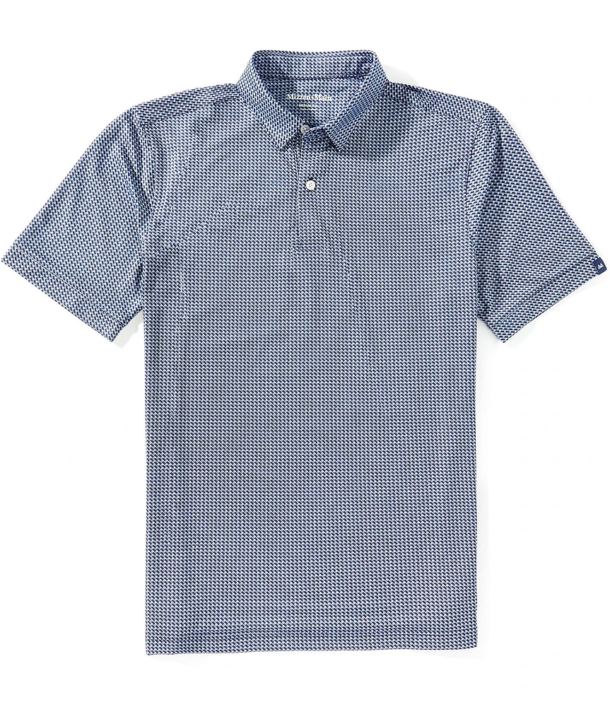 Mizzen+Main Performance Stretch Halyard Geo Twill Short Sleeve Polo Shirt