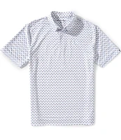 Mizzen+Main Performance Stretch Halyard Layered Diamond Print Short Sleeve Polo Shirt