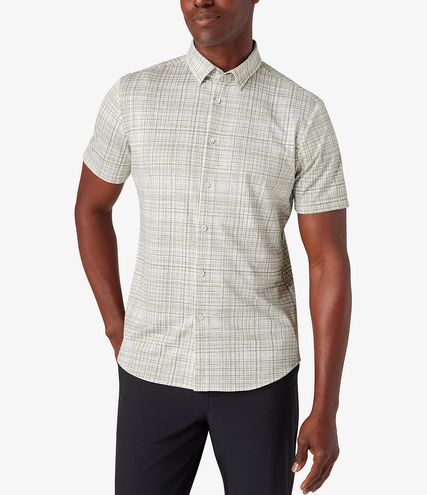 Mizzen+Main Performance Stretch Halyard Plaid Short Sleeve Woven Shirt