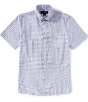 Mizzen+Main Performance Stretch Leeward Circle Print Short Sleeve Woven Shirt