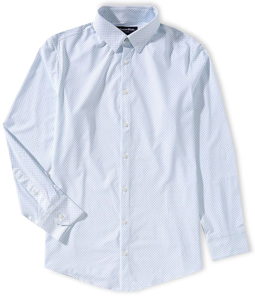 Mizzen+Main Performance Stretch Leeward Diamond Print Long Sleeve Woven Shirt