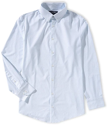 Mizzen+Main Performance Stretch Leeward Diamond Print Long Sleeve Woven Shirt