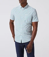 Mizzen+Main Performance Stretch Leeward Diamond Print Short Sleeve Woven Shirt