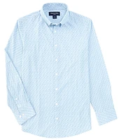 Mizzen+Main Performance Stretch Leeward Dot Print Long Sleeve Woven Shirt