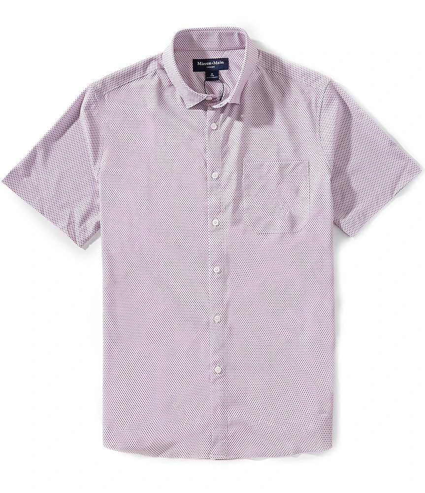 Mizzen+Main Performance Stretch Leeward Geo Textured Short Sleeve Woven Shirt