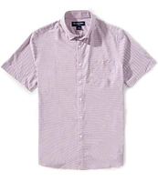 Mizzen+Main Performance Stretch Leeward Geo Textured Short Sleeve Woven Shirt