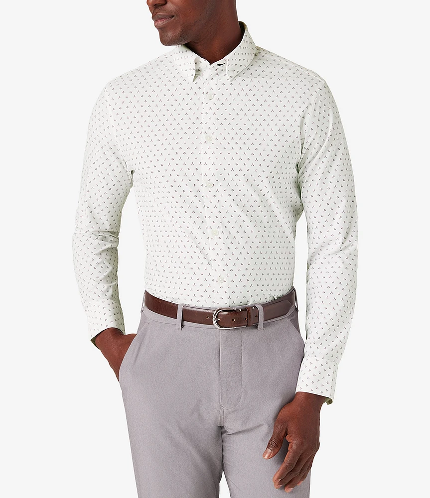 Mizzen+Main Performance Stretch Leeward Mini Print Long Sleeve Woven Shirt