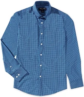 Mizzen+Main Performance Stretch Leeward No Tuck Mini Floral Print Long Sleeve Woven Shirt