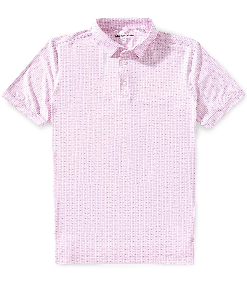 Mizzen+Main Performance Stretch Versa Circle Geo Print Short Sleeve Polo Shirt