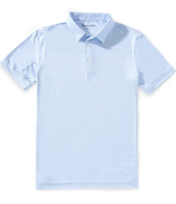 Mizzen+Main Performance Stretch Versa Diamond Sunburst Print Short Sleeve Polo Shirt