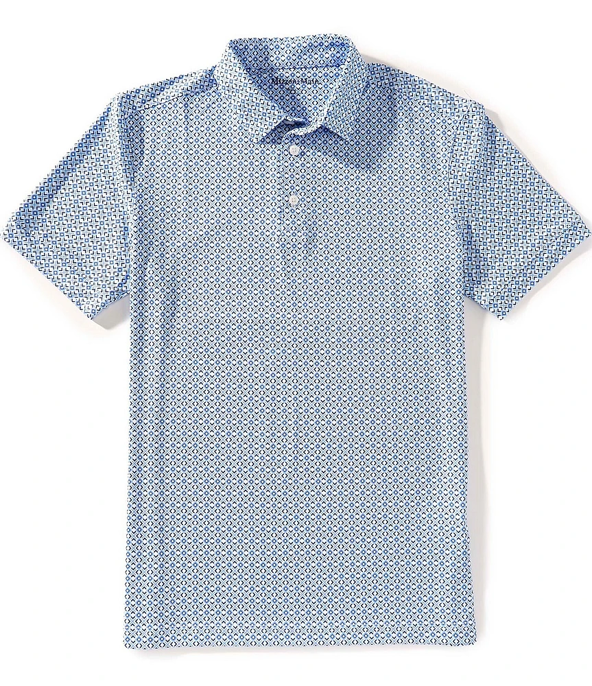 Mizzen+Main Performance Stretch Versa Mini Print Short Sleeve Polo Shirt