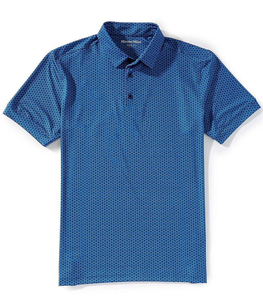 Mizzen+Main Performance Stretch Versa Printed Short Sleeve Polo Shirt
