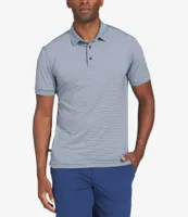 Mizzen+Main Versa Stripe Print Performance Stretch Short Sleeve Polo Shirt