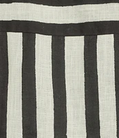 Mo Maya Stripe Print Notch Collar Short Sleeve Button Front Shirt