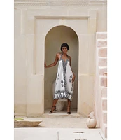Mo Maya Tara Hand Block Print Halter Dress