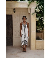 Mo Maya Tara Hand Block Print Halter Dress