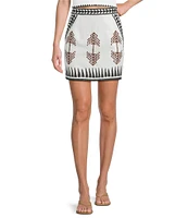 Mo Maya Tara Hand Painted Print Coordinating Mini Skirt