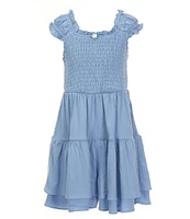 Moa Moa Big Girls 7-16 Cap-Sleeve Mini-Ruffle Romper