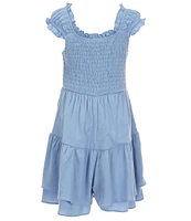 Moa Moa Big Girls 7-16 Cap-Sleeve Mini-Ruffle Romper
