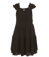 Moa Moa Big Girls 7-16 Cap-Sleeve Mini-Ruffle Romper