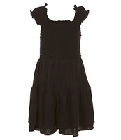 Moa Moa Big Girls 7-16 Cap-Sleeve Mini-Ruffle Romper