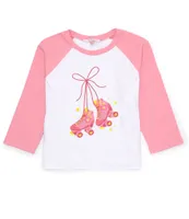 Moa Moa Big Girls 7-16 Long-Sleeve Doll Silhouette Graphic Raglan T-Shirt