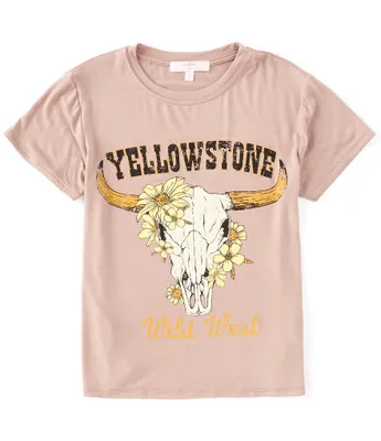 Moa Moa Big Girls 7-16 Short Sleeve Western Oversized T-Shirt