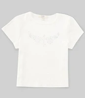 Moa Moa Big Girls 7-16 Short Sleeve Winged/Cross Graphic T-Shirt