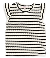 Moa Moa Big Girls 7-16 Sleeveless Ruffle Striped Tank Top