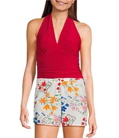 Moa Moa Halter Neck Tie Back Top