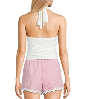Moa Moa Halter Neck Tie Back Top