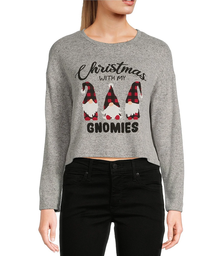 Moa Moa Long Sleeve Christmas With My Gnomies Graphic Sweatshirt