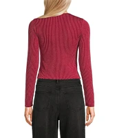 Moa Moa Long Sleeves V-Neck Urban Rib Top